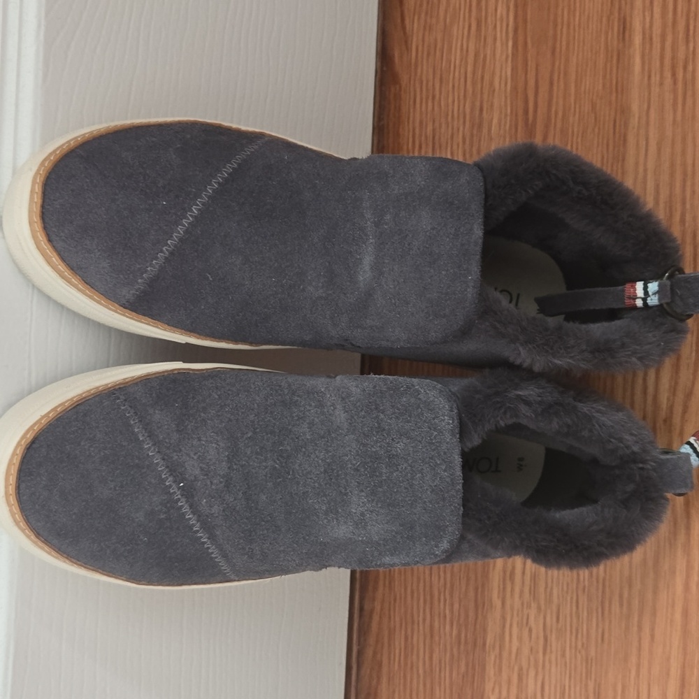 Women Gray Suede Slip-On Shoes